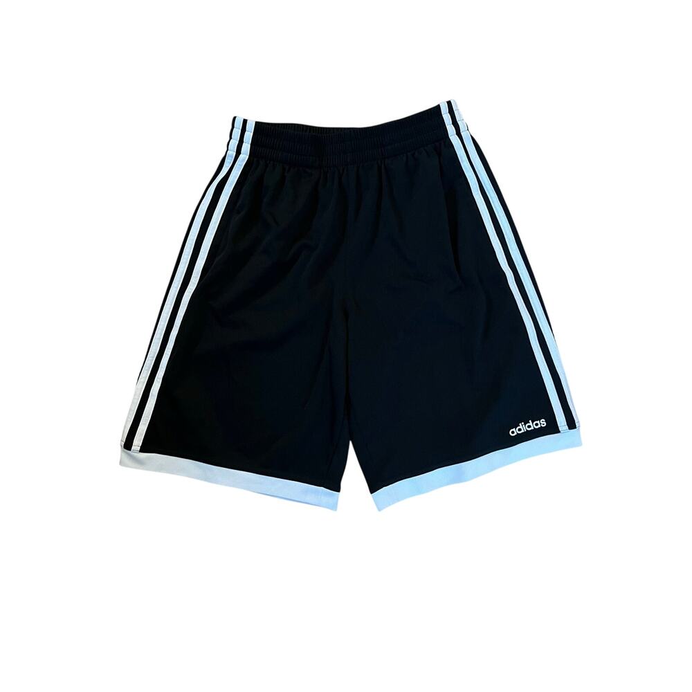 adidas Boys 3-Stripe Athletic Shorts Black | Size 14/16 XL